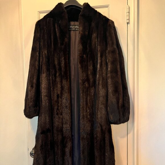 Revillon  Full Length Dark Mink Coat - Picture 1 of 2
